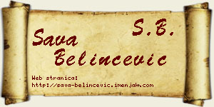 Sava Belinčević vizit kartica